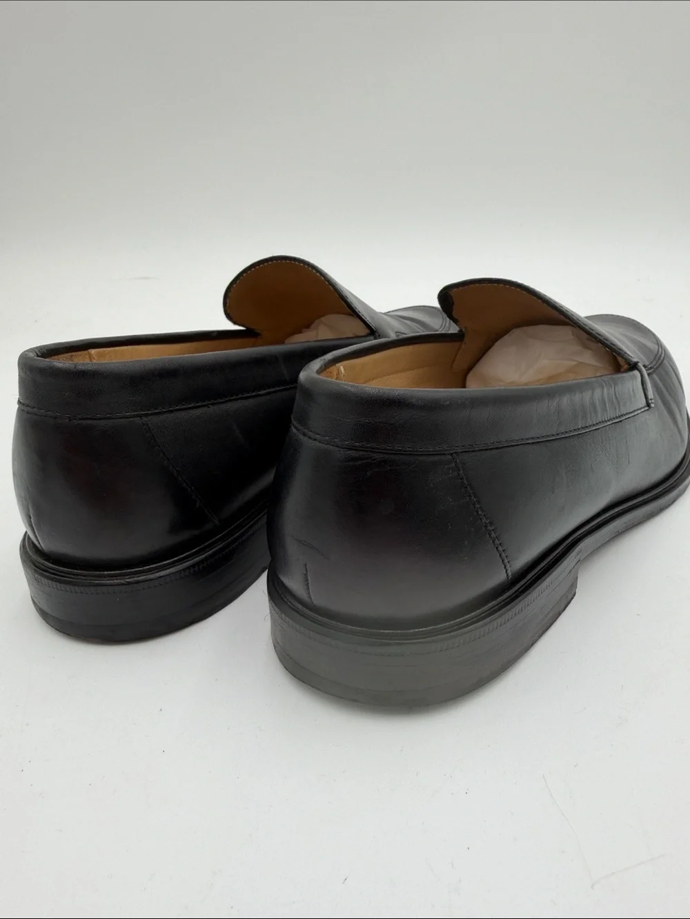 COLE HAAN sz8.5M Black Leather Smooth Loafers MADE IN USA FULL LEATHER